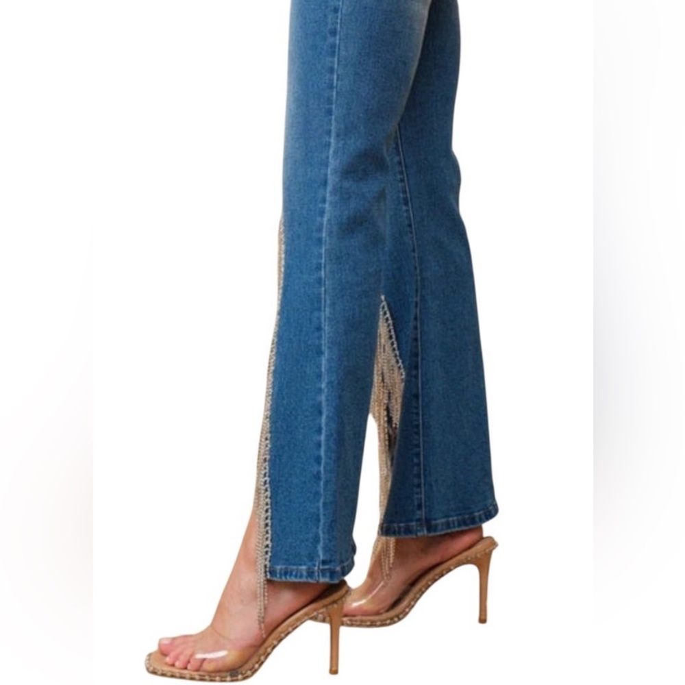 Blue B Rhinestone Fringe Jeans - Picture 5 of 13
